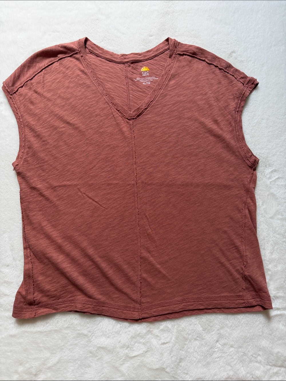 C&C California Rust-Tone V-Neck Sleeveless Tank